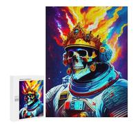 `500 PCS Jigsaws for Adults Puzzle Skull Astronaut with Crown Adult Jigsaw Puzzle Toy Wall Decor Wall Art Challenging To Complete 500 PCS