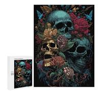 500 PCS Jigsaws for Adults Puzzle Skulls And Roses Artwork Adult Jigsaw Relax Games Difficult Challenge Challenging To Complete 500 PCS
