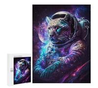 500 PCS Jigsaws for Adults Puzzle Space Leopard Astronaut Puzzles for Adults Family Games Staycation Kill Time Challenging To Complete 500 PCS