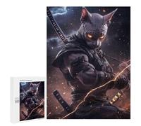 500 PCS Jigsaws for Adults Puzzle Sphynx Cat Samurai Warrior Animal Puzzles for Teenagerss Birthday Present Help The Brain Exercise Challenging Game Gifts 500 PCS