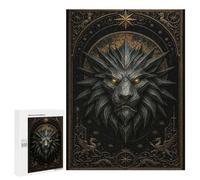500 PCS Jigsaws for Adults Puzzle Spiked Lion Head - Royal Gothic Beast Poster Puzzles for Adults Family Games Staycation Kill Time Challenging To Complete 500 PCS