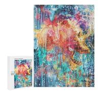 500 PCS Jigsaws for Adults Puzzle Splatter Skull Puzzles for Adults Family Games Staycation Kill Time Challenging To Complete 500 PCS