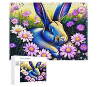 `500 PCS Jigsaws for Adults Puzzle Spring Bunny with Flowers Adult Jigsaw Puzzle Toy Wall Decor Wall Art Challenging To Complete 500 PCS