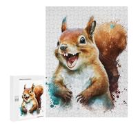 500 PCS Jigsaws for Adults Puzzle Squirrel Watercolor Puzzles for Teenagerss Birthday Present Help The Brain Exercise Challenging Game Gifts 500 PCS