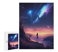 500 PCS Jigsaws for Adults Puzzle Stargazing Anime Girl Puzzles for Adults Hands-on Game Hand Speed Race Great Gift for Gaming 500 PCS
