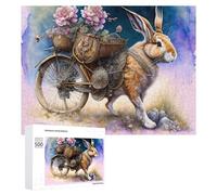 `500 PCS Jigsaws for Adults Puzzle Steampunk Rabbit with Bicycle Adult Jigsaw Puzzle Toy Wall Decor Wall Art Challenging To Complete 500 PCS