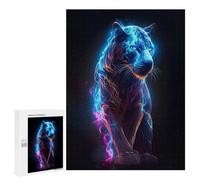 500 PCS Jigsaws for Adults Puzzle THE GLOWING TIGER Jigsaw for Adults Fun Games Presents for Women Challenging To Complete 500 PCS