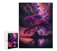 500 PCS Jigsaws for Adults Puzzle Thunderstorm Tree Reflections -1 Puzzles for Teenagerss Birthday Present Help The Brain Exercise Challenging Game Gifts 500 PCS