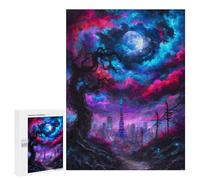 500 PCS Jigsaws for Adults Puzzle Tokyo Tower Under A Cosmic Sky Jigsaws for Adults Fun Games Stress Reliever Challenging To Complete 500 PCS