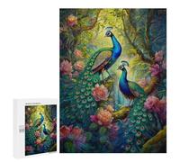 500 PCS Jigsaws for Adults Puzzle Two Beautiful Peacock Jigsaws for Adults Fun Games Stress Reliever Challenging To Complete 500 PCS