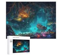 `500 PCS Jigsaws for Adults Puzzle Underwater Fantasy Cave with Ship Adult Jigsaw Puzzle Toy Wall Decor Wall Art Challenging To Complete 500 PCS