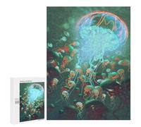 500 PCS Jigsaws for Adults Puzzle Watercolor Jellyfish Art Puzzles for Adults Hands-on Game Hand Speed Race Great Gift for Gaming 500 PCS