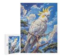 500 PCS Jigsaws for Adults Puzzle White Cockatoo on Branch Jigsaw for Adults Fun Games Presents for Women Challenging To Complete 500 PCS