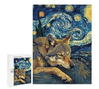 500 PCS Jigsaws for Adults Puzzle Wolf Dreams Under Starry Night Sky Puzzles for Adults Toy Wall Decor Enhance Memory Gifts for Friends And Family 500 PCS