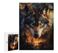 500 PCS Jigsaws for Adults Puzzle Wolf in The Wilderness Puzzles for Adults Family Games Staycation Kill Time Challenging To Complete 500 PCS