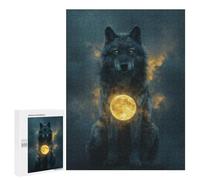 500 PCS Jigsaws for Adults Puzzle Wolf Moon Spirit Animal Jigsaw Puzzles for Adults For Family Fun for Birthday, Chrismas Unique Challenge Game 500 PCS
