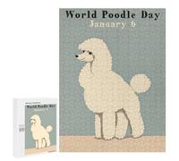 500 PCS Jigsaws for Adults Puzzle World Poodle Day Puzzles for Teenagerss Birthday Present Help The Brain Exercise Challenging Game Gifts 500 PCS