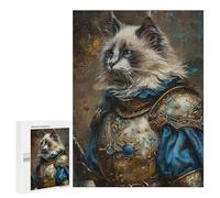 500 PCS Jigsaws for Adults Royal Cat Armor Portrait Puzzle For Teenagers Precision Cutting Parent-child Interaction Stress Reduction Gifts 500 PCS