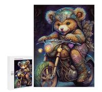 500 PCS Jigsaws for Adults Steampunk Teddy Bear Motorcycle Art Print-1 Adult Jigsaw Puzzles Stress Reliever Difficult And Challenge Family Fun & Game Night 500 PCS