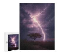 500 PCS Jigsaws for Adults Thunderstorm Lightning Strikes Tree Jigsaw for Teenagers Improve Memory Every Piece Is Unique - Toys Educational Games 500 PCS