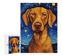 500 PCS Jigsaws for Adults Vizsla Dog Starry Night Puzzles for Adults Toy Wall Decor Improve Memory Gifts for Friends And Family 500 PCS