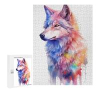 500 PCS Jigsaws for Adults Watercolor Wolf Painting Puzzles for Adults Toy Wall Decor Improve Memory Gifts for Friends And Family 500 PCS