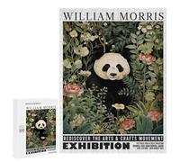 500 PCS Jigsaws for Adults William Morris Panda Floral Exhibition Adult Jigsaw Puzzle Anti-Stress Toys But Fun And Humorous Gifts for Friends And Family 500 PCS