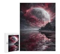 500 PCS Jigsaws for Teenagers Blood Moon Reflections Surreal Landscape Adult Jigsaw Puzzles Staycation Kill Time Train Your Brain And Hands Birthday Present,Travel Gifts, 500 PCS