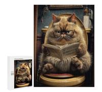 500 PCS Jigsaws for Teenagers Curious Cat Reading Book Adult Jigsaw Puzzles Staycation Kill Time Train Your Brain And Hands Birthday Present,Travel Gifts, 500 PCS