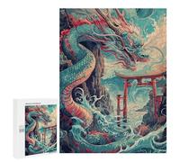 500 PCS Jigsaws for Teenagers Dragon Torii Gate Waves Adult Jigsaw Puzzles Staycation Kill Time Train Your Brain And Hands Birthday Present,Travel Gifts, 500 PCS