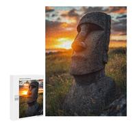 500 PCS Jigsaws for Teenagers Easter Island Statue Sunset Jigsaw for Teenagers Enhance Memory Challenging To Complete Learning Educational Toys 500 PCS