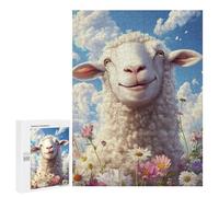 500 PCS Jigsaws for Teenagers Floral Sheep Portrait Puzzle For Teenagers Analysis And Logic Difficult And Challenge for Is Ideal As A Gift 500 PCS