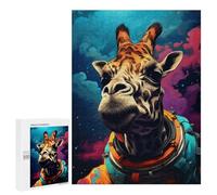 500 PCS Jigsaws for Teenagers Giraffe Astronaut Space Suit Jigsaw for Teenagers Enhance Memory Challenging To Complete Learning Educational Toys 500 PCS
