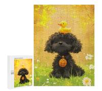 500 PCS Jigsaws for Teenagers Golden Poodle with Rubber Duck Jigsaw for Teenagers Enhance Memory Challenging To Complete Learning Educational Toys 500 PCS