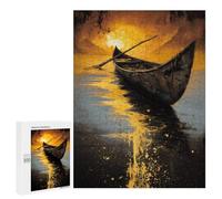 500 PCS Jigsaws for Teenagers Golden Sunset Canoe Reflections Jigsaw for Teenagers Enhance Memory Challenging To Complete Learning Educational Toys 500 PCS