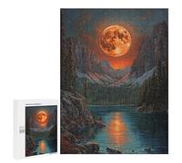 500 PCS Jigsaws for Teenagers Moonlit Mountain Lake Puzzle For Teenagers Analysis And Logic Difficult And Challenge for Is Ideal As A Gift 500 PCS