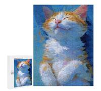 500 PCS Jigsaws for Teenagers Painted Cat Art Print Puzzle For Teenagers Analysis And Logic Difficult And Challenge for Is Ideal As A Gift 500 PCS