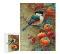500 PCS Jigsaws for Teenagers Puzzle Autumn Persimmon Orchard with Bird Puzzles for Teenagers Difficult Challenge Every Piece Is Unique - Learning Educational Toys 500 PCS