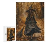 500 PCS Jigsaws for Teenagers Puzzle Autumn Witch in Forest Puzzles for Teenagers Difficult Challenge Every Piece Is Unique - Learning Educational Toys 500 PCS
