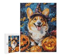 500 PCS Jigsaws for Teenagers Puzzle Halloween Corgi with Pumpkins-1 Puzzles for Teenagers Difficult Challenge Every Piece Is Unique - Learning Educational Toys 500 PCS