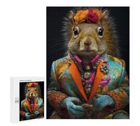 500 PCS Jigsaws for Teenagers Puzzle Squirrel in Colorful Jacket Puzzles for Teenagers Difficult Challenge Every Piece Is Unique - Learning Educational Toys 500 PCS