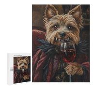 500 PCS Jigsaws for Teenagers Puzzle Vampire Dog with Wine Glass Puzzles for Teenagers Difficult Challenge Every Piece Is Unique - Learning Educational Toys 500 PCS