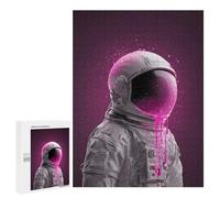 500 PCS Jigsaws for Teenagers Space Suit with Pink Paint Drips Jigsaw for Teenagers Enhance Memory Challenging To Complete Learning Educational Toys 500 PCS