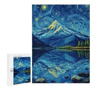 500 PCS Jigsaws for Teenagers Starry Night Mountain Reflections -5 Adult Jigsaw Puzzles Staycation Kill Time Train Your Brain And Hands Birthday Present,Travel Gifts, 500 PCS