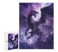 500 PCS Jigsaws for Teenagers Thundering Purple Dragon Artwork Jigsaw for Teenagers Enhance Memory Challenging To Complete Learning Educational Toys 500 PCS