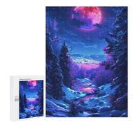 500 PCS Jigsaws for Teenagers Winter Moonlit Forest Jigsaw for Teenagers Enhance Memory Challenging To Complete Learning Educational Toys 500 PCS