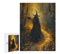 500 PCS Jigsaws for Teenagers Witch in Autumn Forest-7 Adult Jigsaw Puzzles Staycation Kill Time Train Your Brain And Hands Birthday Present,Travel Gifts, 500 PCS