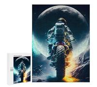 500 PCS Jigsaws for Teenagerss Astronaut Motorcycle Moon Puzzle for Adults Anti-Stress Toys Difficult Hard Birthday Present, Gifts, 500 PCS