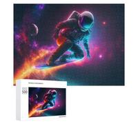 500 PCS Jigsaws for Teenagerss Astronaut Surfing in Space -9 Puzzle for Adults Relaxing Games Enhance Memory Gifts for Friends And Family 500 PCS