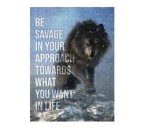 500 PCS Jigsaws for Teenagerss Be Savage Wolf Motivation Puzzle for Adults Hands-on Game Hand Speed Race Birthday Present, Gifts, 500 PCS